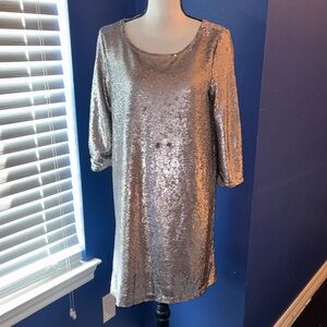 BB Dakota Gunmetal Sequin Shirt Dress – Size M – EUC